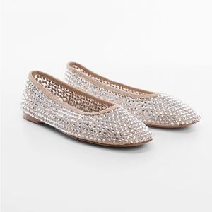 Mango Crystal Ballet Flats